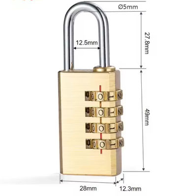 Tembaga Digits Password Padlock Kombinasi Untuk Bagasi 50mm
