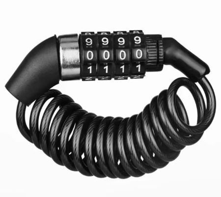 Kekuatan Anti Pencurian Sepeda Rantai Kunci Kabel Baja 4 digit
