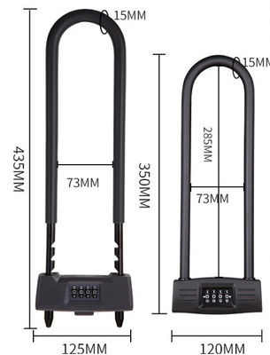 Kombinasi 4 digit Panjang Shank Padlock Panjang Clamp Bentuk U