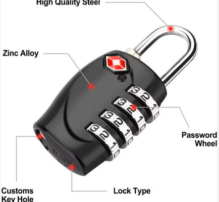 TSA Combination Bag Lock Untuk Bagasi 20mm 50mm