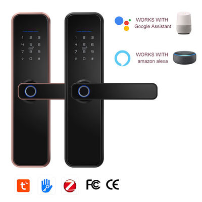 Aluminium Alloy Anti-Lock Biometric Fingerprint Keyless Tuya Smart Door Lock Elektronik Digital Smart Door Lock