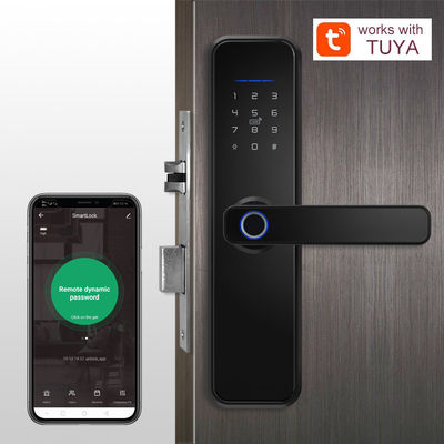 Aluminium Alloy Anti-Lock Biometric Fingerprint Keyless Tuya Smart Door Lock Elektronik Digital Smart Door Lock